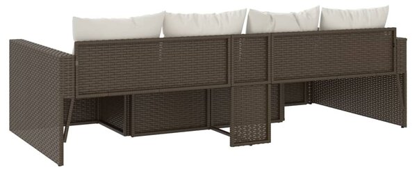 2 részes barna polyrattan kerti ülőgarnitúra párnákkal