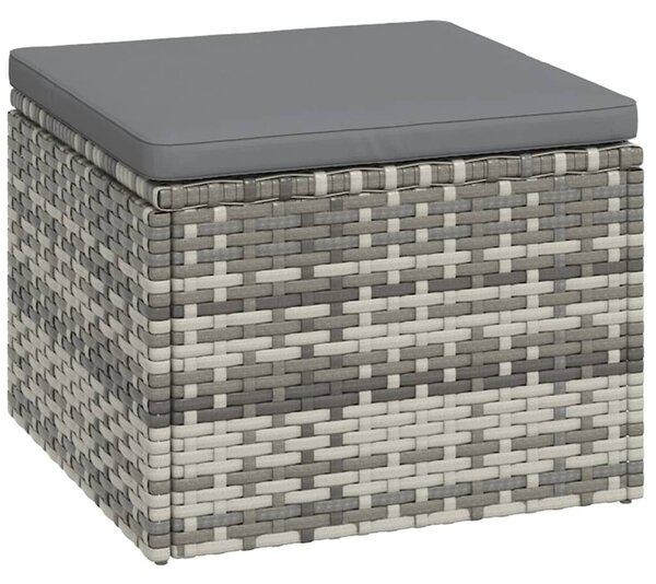 3 részes szürke polyrattan kerti ülőgarnitúra párnákkal