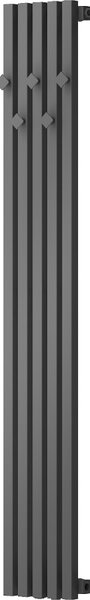 Mexen, Mexen Flux dekoratív fürdőszobai radiátor 1500 x 240 mm, 450 W, antracit - W127-1500-240-00-66