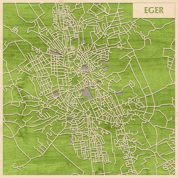 Eger 3D fa várostérkép fali dekoráció – Natura Products
