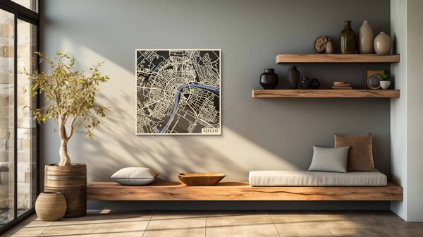 Szeged 3D fa várostérkép fali dekoráció – Natura Products