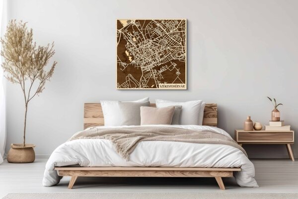 Székesfehérvár 3D fa várostérkép fali dekoráció – Natura Products