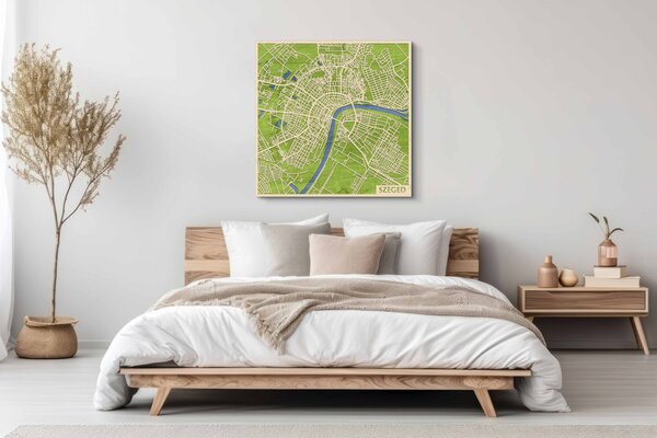 Szeged 3D fa várostérkép fali dekoráció – Natura Products