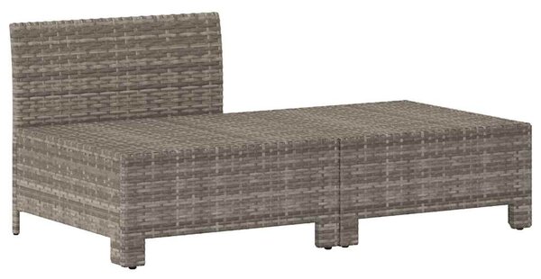 2 darabos szürke polyrattan kerti bútor szett párnákkal