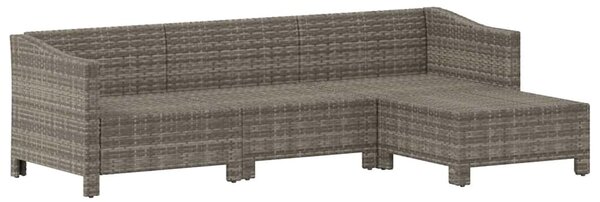 4 részes szürke polyrattan kerti ülőgarnitúra párnákkal