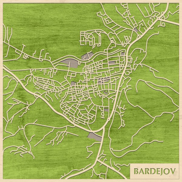 Bártfa – Bardejov 3D fa várostérkép fali dekoráció – Natura Products
