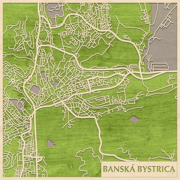 Besztercebánya – Banská Bystrica 3D fa várostérkép fali dekoráció – Natura Products