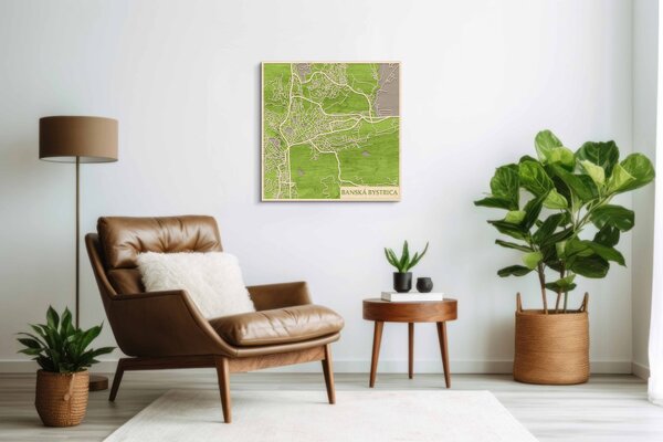 Besztercebánya – Banská Bystrica 3D fa várostérkép fali dekoráció – Natura Products