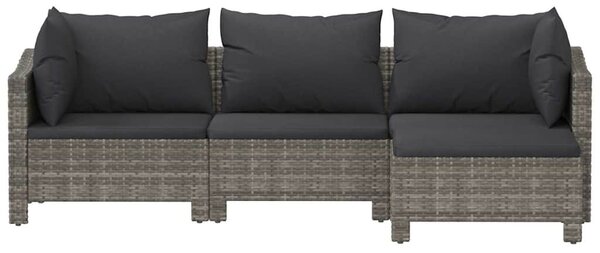 4 részes szürke polyrattan kerti ülőgarnitúra párnákkal