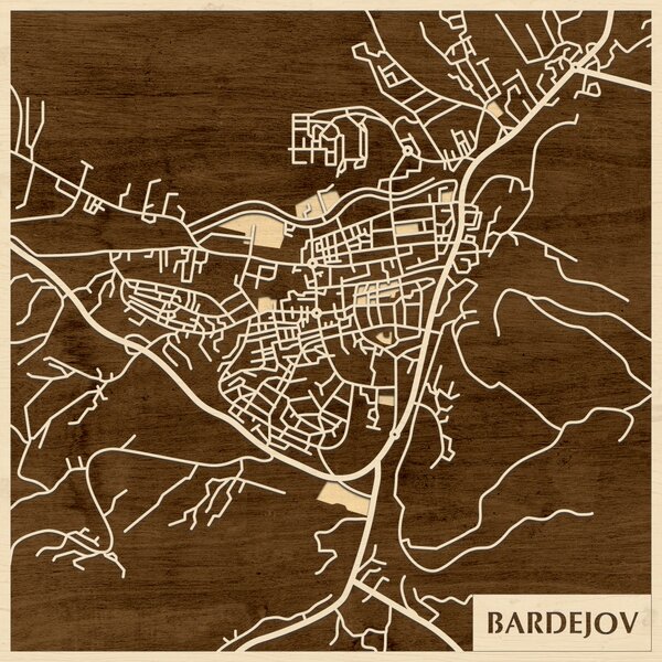 Bártfa – Bardejov 3D fa várostérkép fali dekoráció – Natura Products