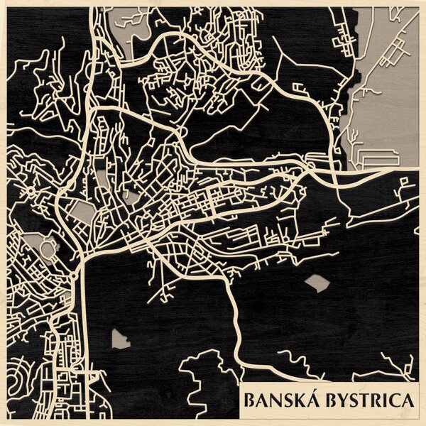 Besztercebánya – Banská Bystrica 3D fa várostérkép fali dekoráció – Natura Products