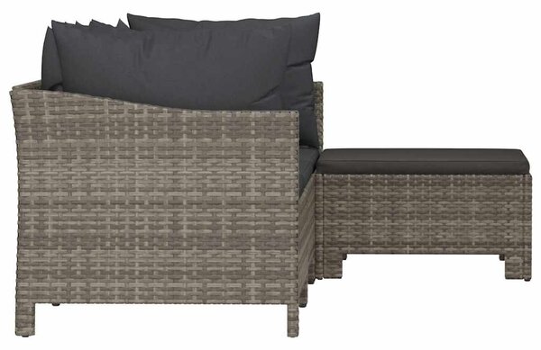 4 részes szürke polyrattan kerti ülőgarnitúra párnákkal