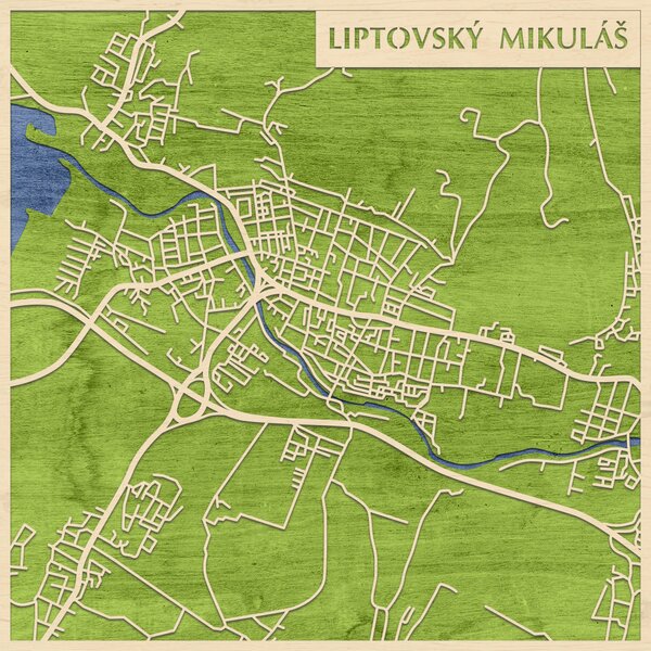 Liptószentmiklós – Liptovský Mikuláš 3D fa várostérkép fali dekoráció – Natura Products