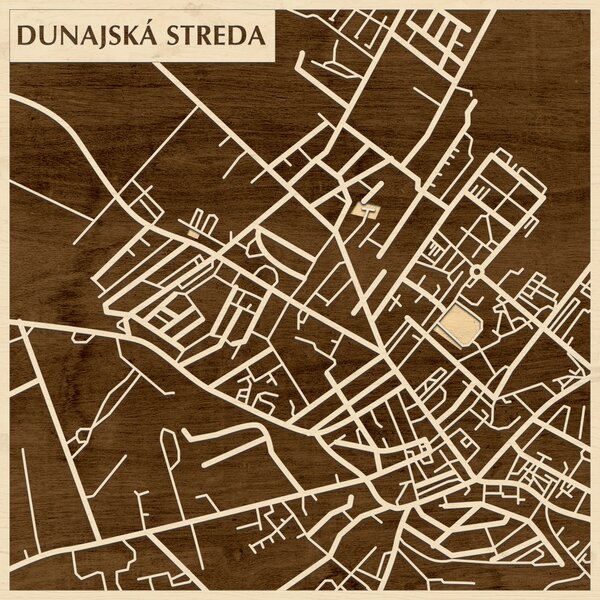 Dunaszerdahely – Dunajská Streda 3D fa várostérkép fali dekoráció – Natura Products