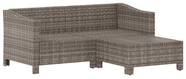 3 részes szürke polyrattan kerti ülőgarnitúra párnákkal
