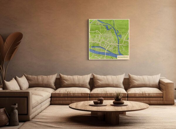 Komárom – Komárno 3D fa várostérkép fali dekoráció – Natura Products