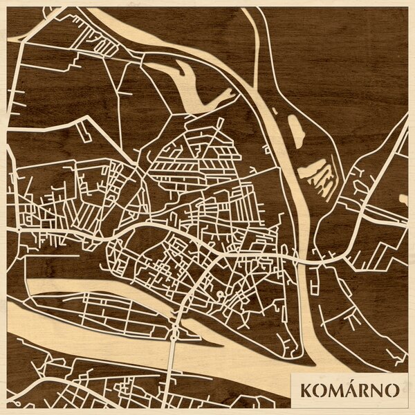 Komárom – Komárno 3D fa várostérkép fali dekoráció – Natura Products