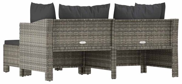 3 részes szürke polyrattan kerti ülőgarnitúra párnákkal