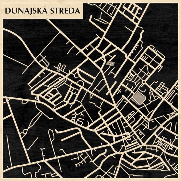 Dunaszerdahely – Dunajská Streda 3D fa várostérkép fali dekoráció – Natura Products