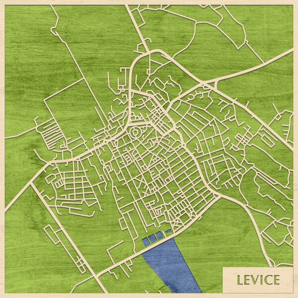 Léva – Levice 3D fa várostérkép fali dekoráció – Natura Products