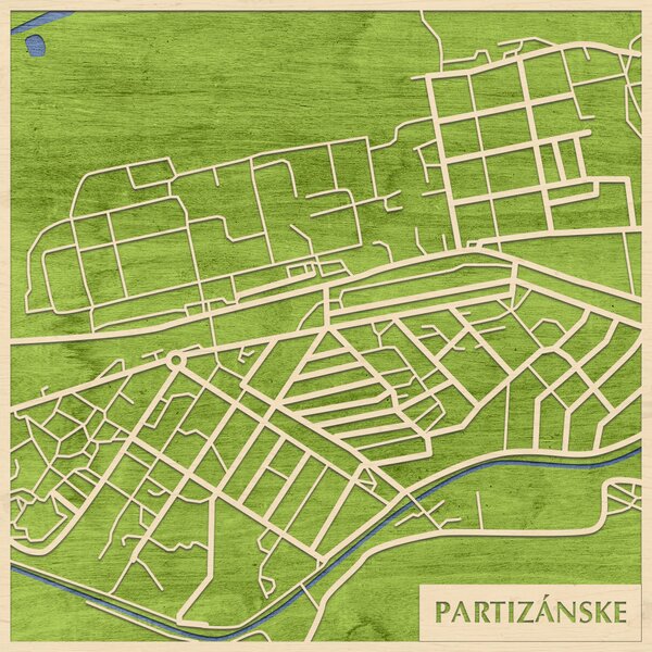 Partizánske 3D fa várostérkép fali dekoráció – Natura Products