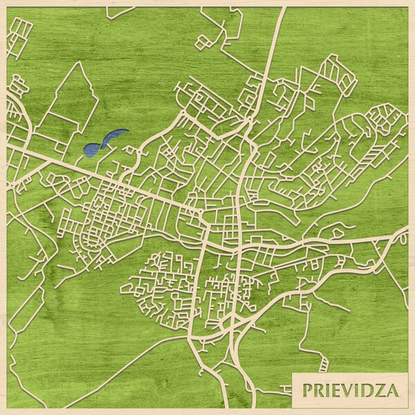 Privigye – Prievidza 3D fa várostérkép fali dekoráció – Natura Products