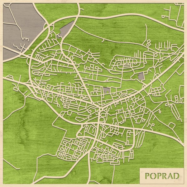 Poprád – Poprad 3D fa várostérkép fali dekoráció – Natura Products