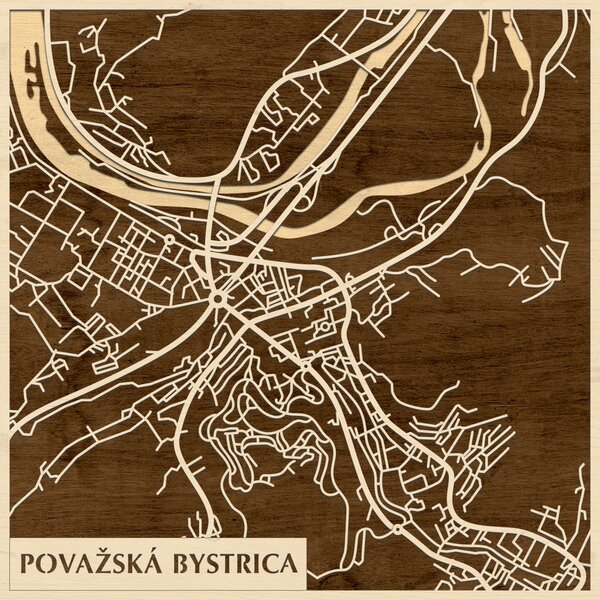 Vágbeszterce – Považská Bystrica 3D fa várostérkép fali dekoráció – Natura Products