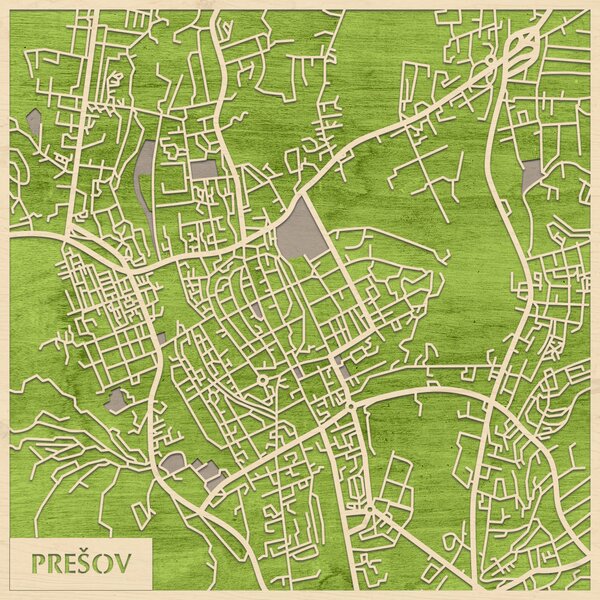 Eperjes – Prešov 3D fa várostérkép fali dekoráció – Natura Products