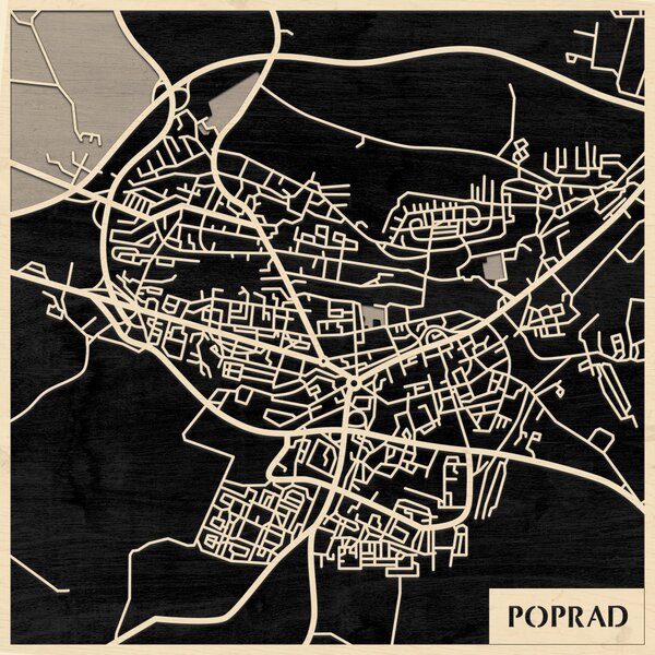 Poprád – Poprad 3D fa várostérkép fali dekoráció – Natura Products