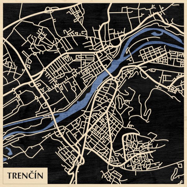 Trencsén – Trenčín 3D fa várostérkép fali dekoráció – Natura Products