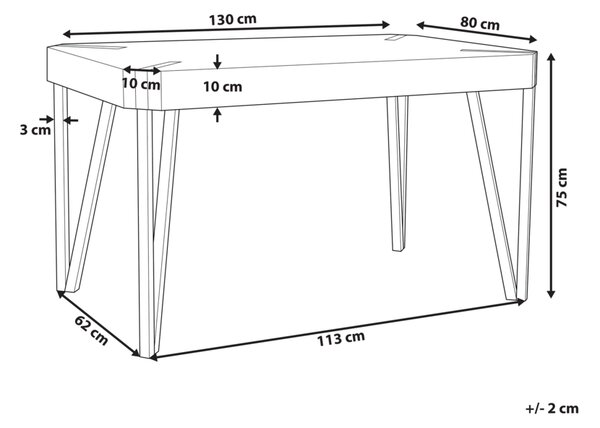 Étkezőasztal CAMBELL Tópszín 130 cm 80 cm