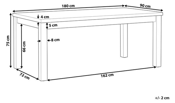 Kerti asztal OSTUNI 180 cm 90 cm Beton Szürke