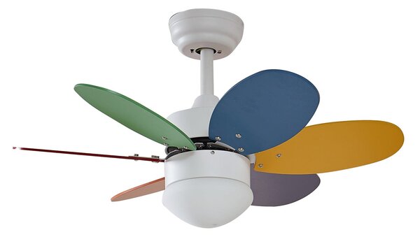 Litur mennyezeti ventilátor világítással, csendes, Ø 77 cm, E27 – Lindby Lindby, Litur, Többszínű, Nappali, Fa, Modern