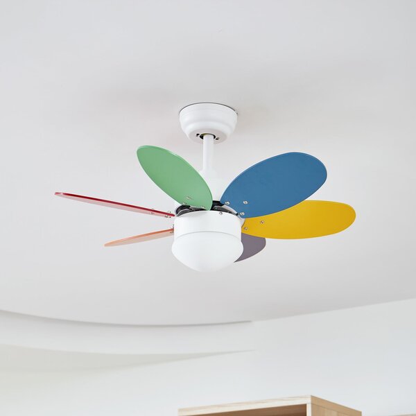 Litur mennyezeti ventilátor világítással, csendes, Ø 77 cm, E27 – Lindby Lindby, Litur, Többszínű, Nappali, Fa, Modern