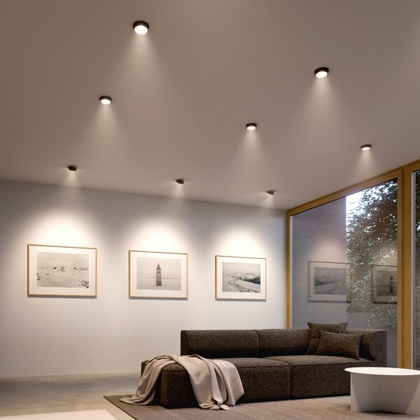 Spotlámpa Sigor, Nivo, dimmable, Fekete, Nappali, Alumínium, Modern