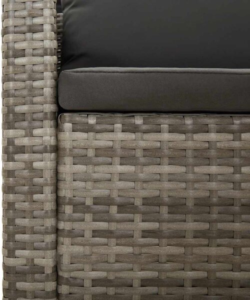 5 részes szürke polyrattan kerti ülőgarnitúra párnákkal