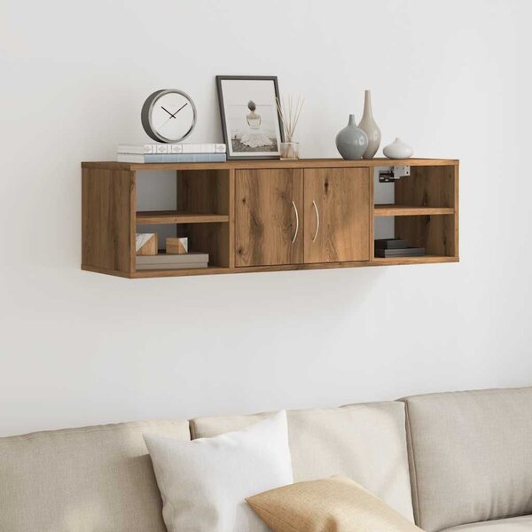 VidaXL kézműves tölgy színű szerelt fa faliszekrény 102x30x29 cm