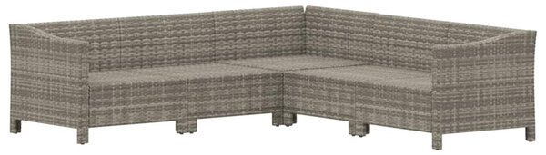 5 részes szürke polyrattan kerti ülőgarnitúra párnákkal