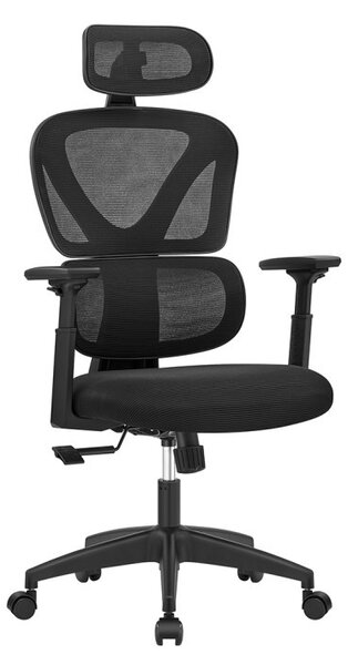 SONGMICS OBN064B01 Ergonomikus Hálós Irodai Szék Állítható Deréktámasszal Fekete