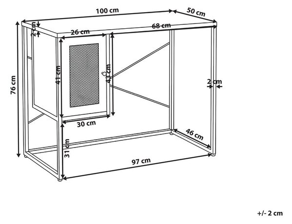 Íróasztal HARJO Fekete 100 cm 50 cm Ágyneműtartóval