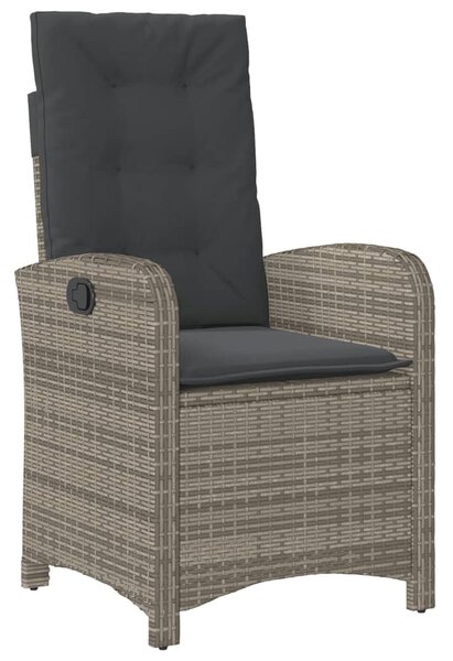 9 részes szürke polyrattan kerti étkezőgarnitúra párnával
