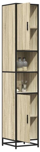VidaXL sonoma tölgy szerelt fa és fém fürdőszekrény 35x37,5x188,5 cm