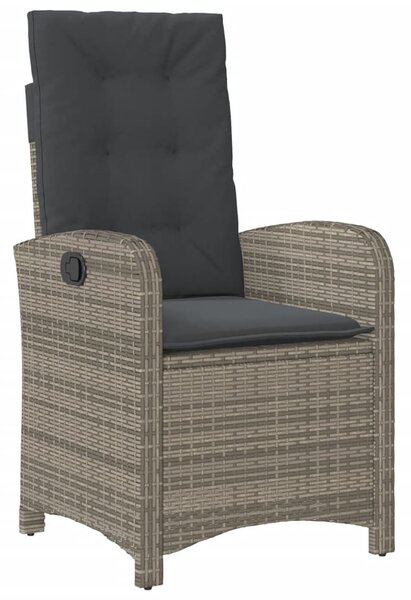 5 részes szürke polyrattan kerti étkezőgarnitúra párnával