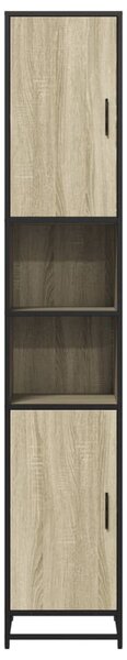 VidaXL sonoma tölgy szerelt fa és fém fürdőszekrény 35x37,5x188,5 cm