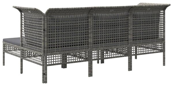 5 részes szürke polyrattan kerti ülőgarnitúra párnákkal