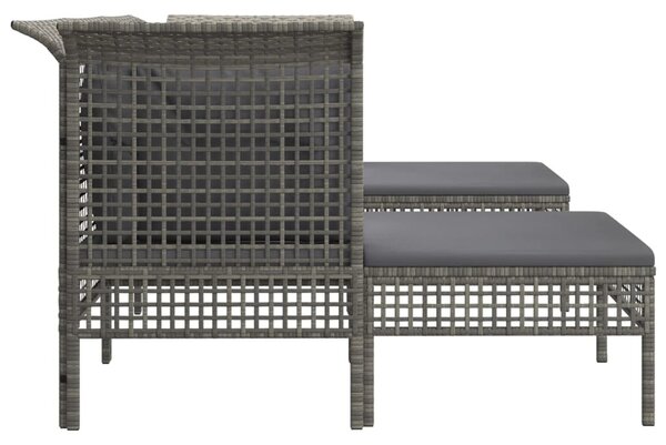 5 részes szürke polyrattan kerti ülőgarnitúra párnákkal