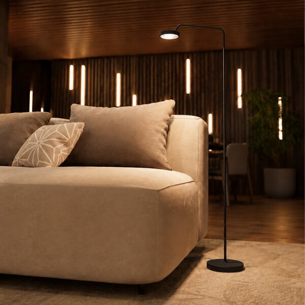 Állólámpa Sigor, Nivo, dimmable, Fekete, Nappali, Alumínium, Modern