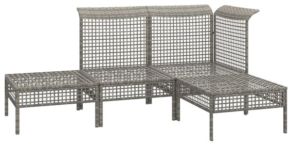 4 részes szürke polyrattan kerti ülőgarnitúra párnákkal