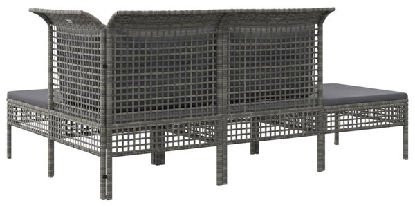 4 részes szürke polyrattan kerti ülőgarnitúra párnákkal